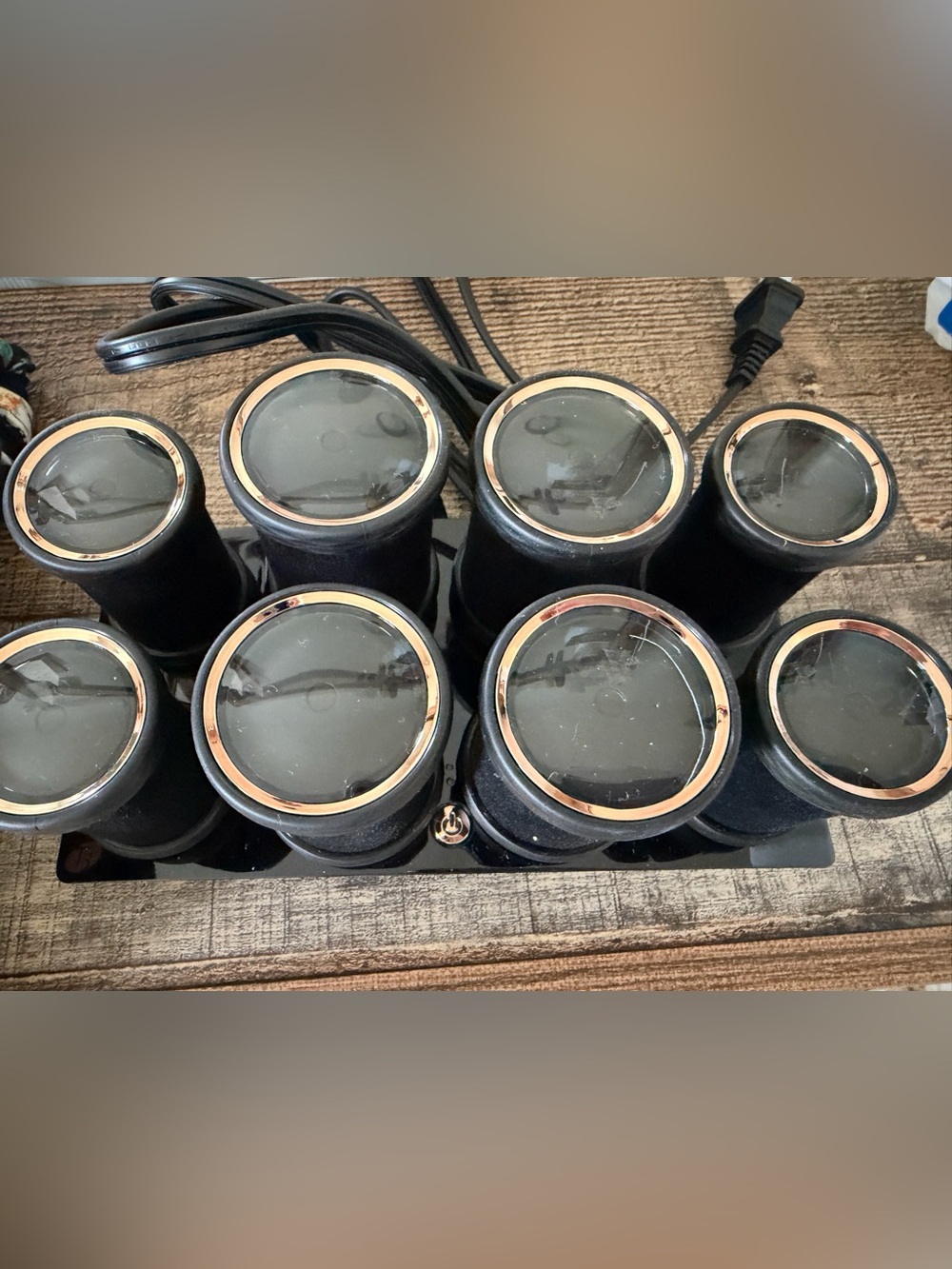 T3 Black and Gold Electric Hair Rollers Set